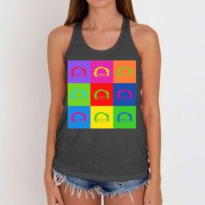 Bernie Sanders Hair Minimalist Pop Art Women's Knotted Racerback Tank