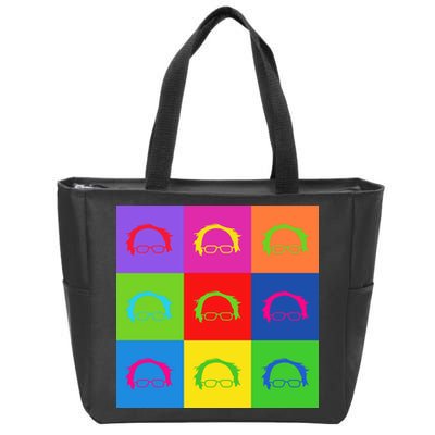 Bernie Sanders Hair Minimalist Pop Art Zip Tote Bag
