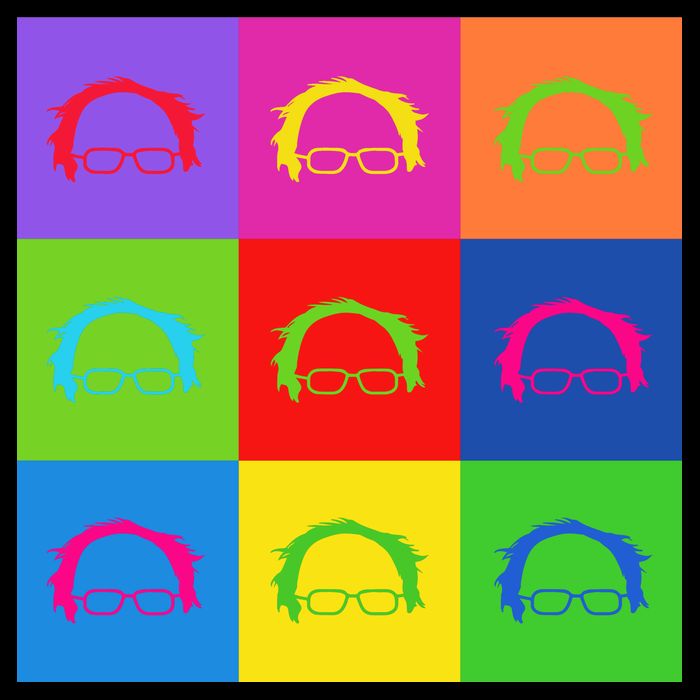 Bernie Sanders Hair Minimalist Pop Art Full Zip Hoodie