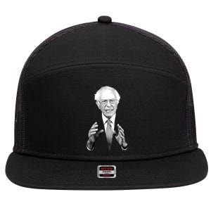 Bernie Sanders Hands Black and White Portrait 7 Panel Mesh Trucker Snapback Hat