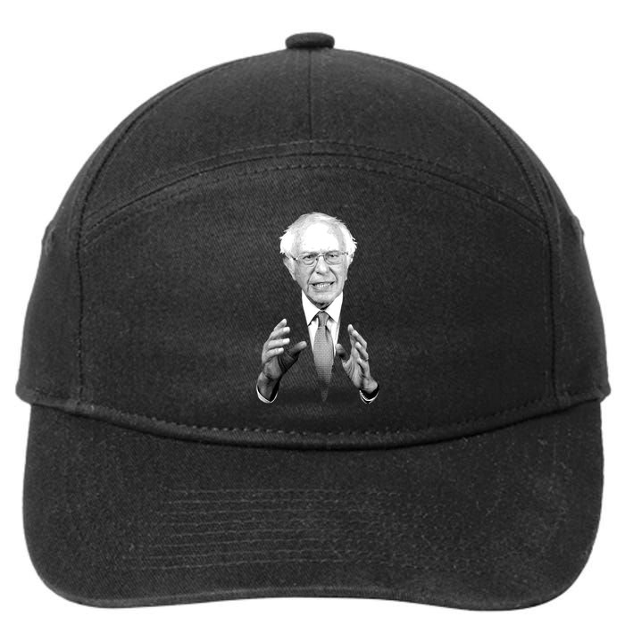 Bernie Sanders Hands Black and White Portrait 7-Panel Snapback Hat