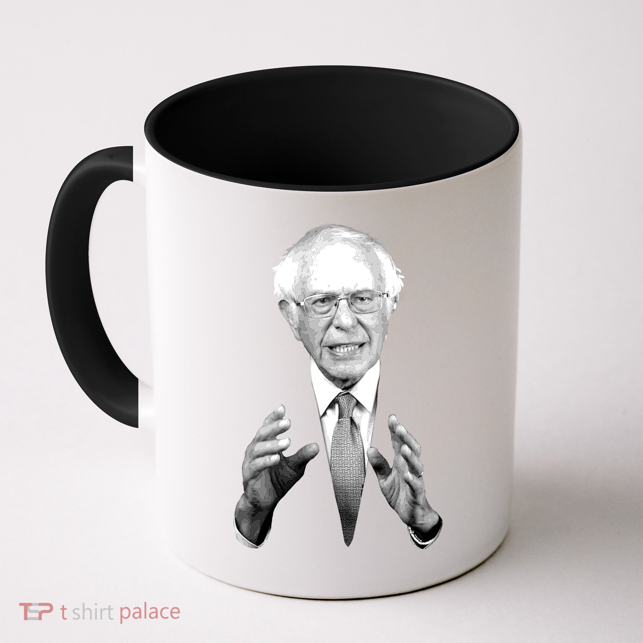 Bernie Sanders Hands Black and White Portrait Coffee Mug