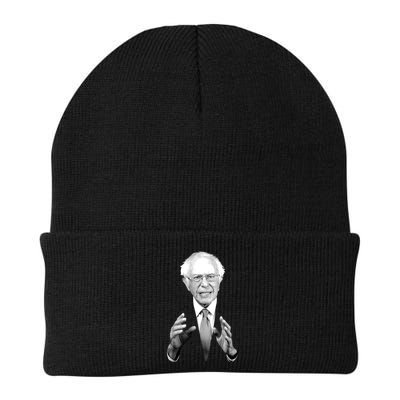Bernie Sanders Hands Black and White Portrait Knit Cap Winter Beanie