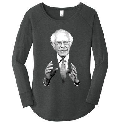Bernie Sanders Hands Black and White Portrait Women's Perfect Tri Tunic Long Sleeve Shirt