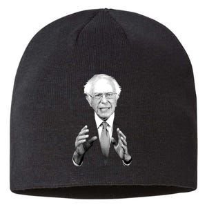 Bernie Sanders Hands Black and White Portrait Sustainable Beanie