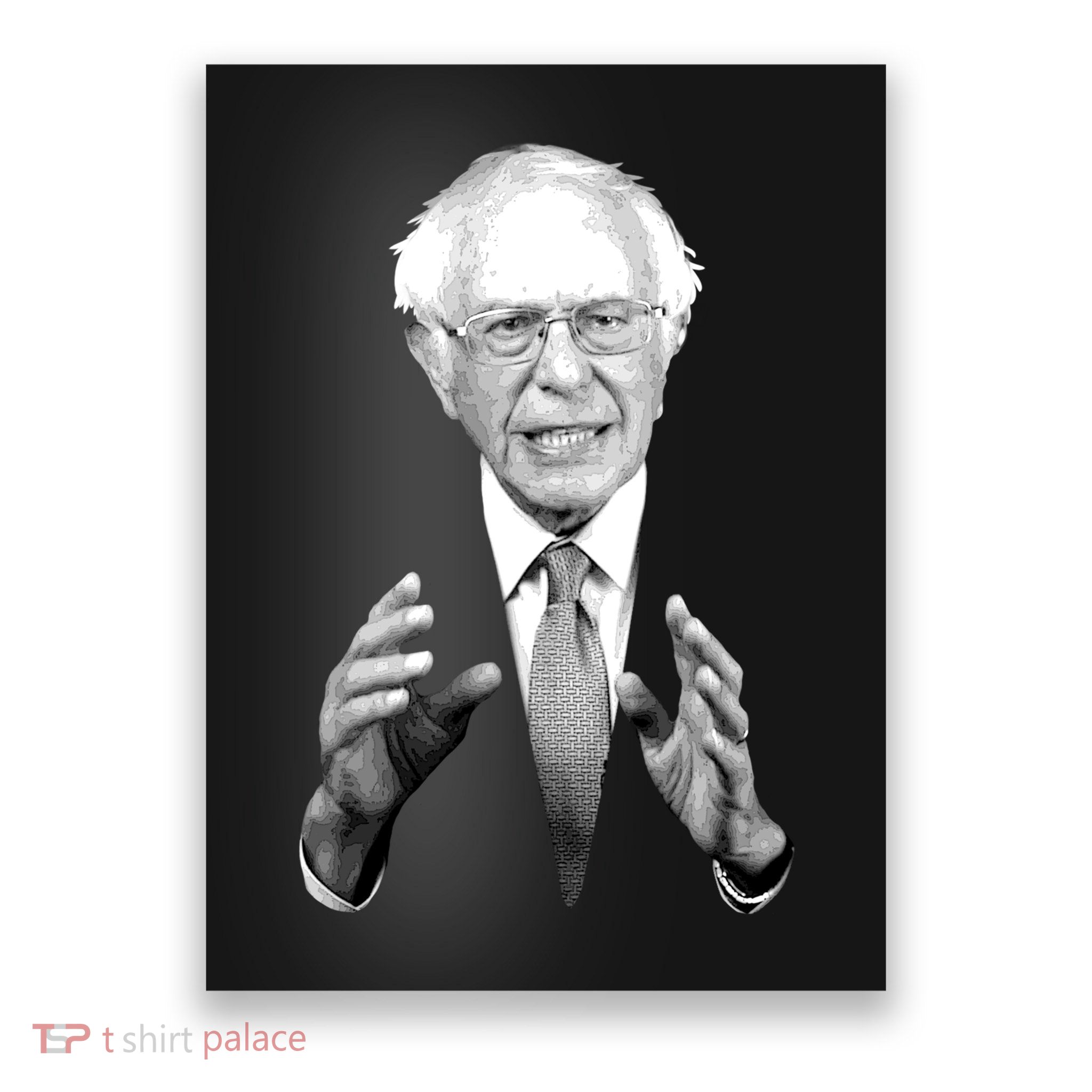 Bernie Sanders Hands Black and White Portrait Poster