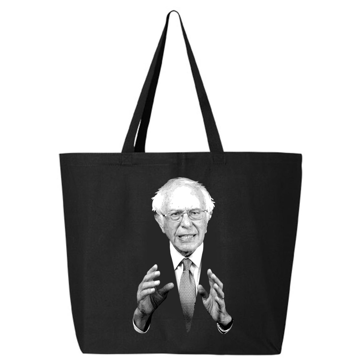 Bernie Sanders Hands Black and White Portrait 25L Jumbo Tote