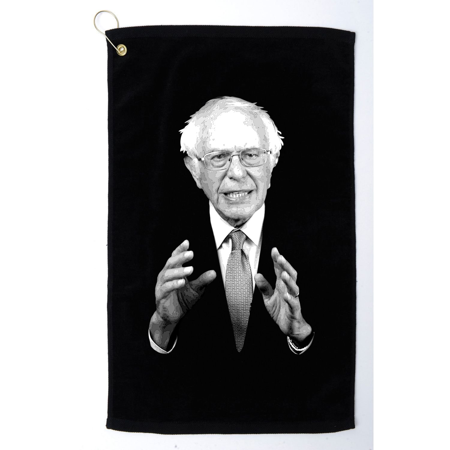 Bernie Sanders Hands Black and White Portrait Golf Towel