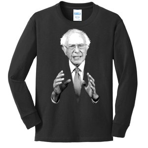 Bernie Sanders Hands Black and White Portrait Kids Long Sleeve Shirt