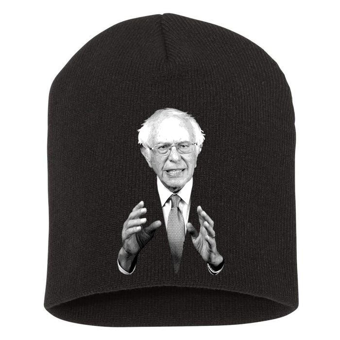 Bernie Sanders Hands Black and White Portrait Short Acrylic Beanie