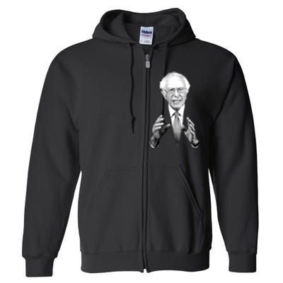 Bernie Sanders Hands Black and White Portrait Full Zip Hoodie