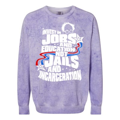 Bernie Sanders Invest In Jobs Colorblast Crewneck Sweatshirt