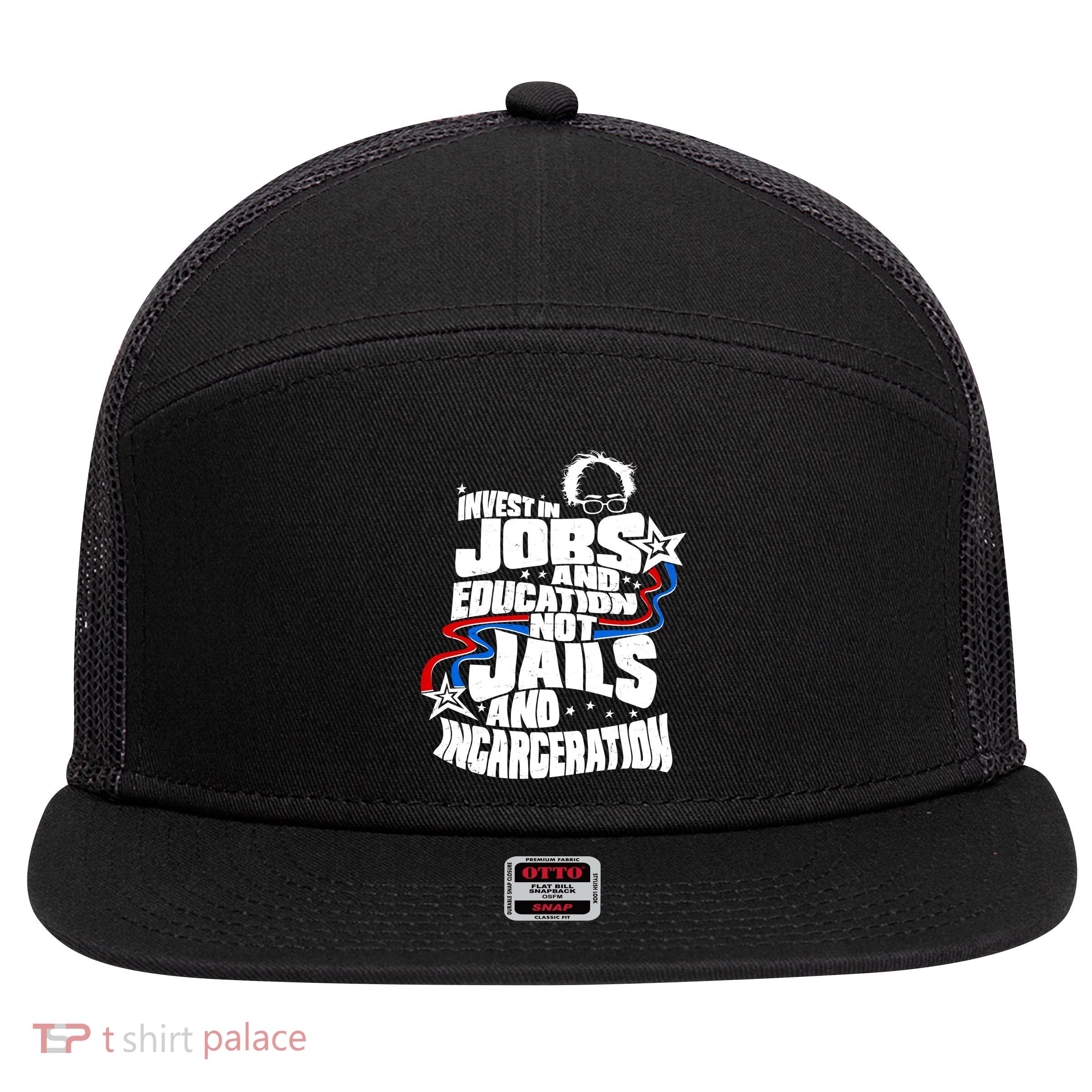 Bernie Sanders Invest In Jobs 7 Panel Mesh Trucker Snapback Hat