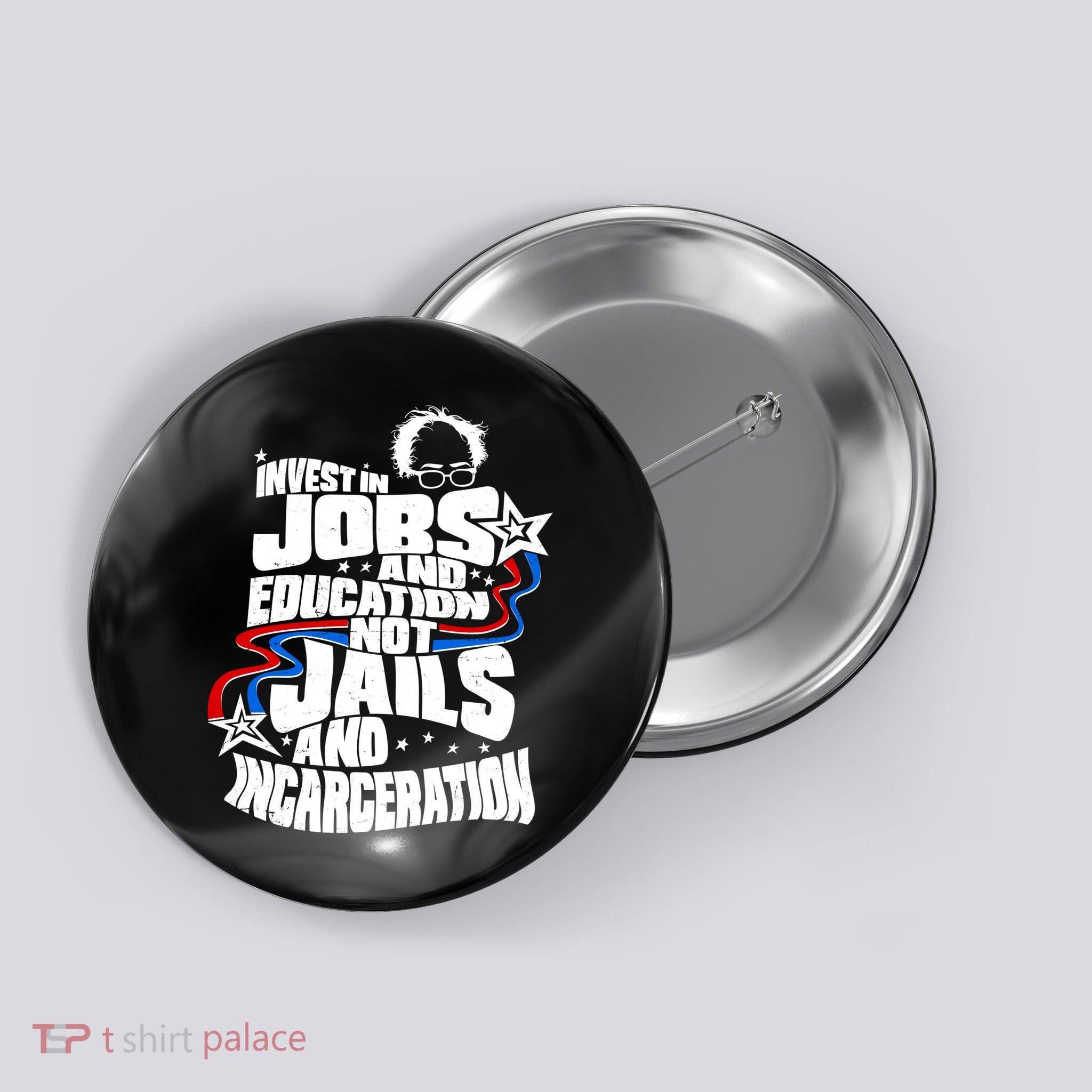 Bernie Sanders Invest In Jobs Button