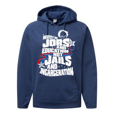 Bernie Sanders Invest In Jobs Performance Fleece Hoodie