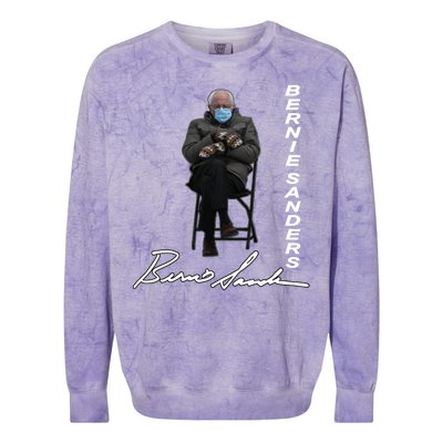 Bernie Sanders Mitten Meme Signature Colorblast Crewneck Sweatshirt