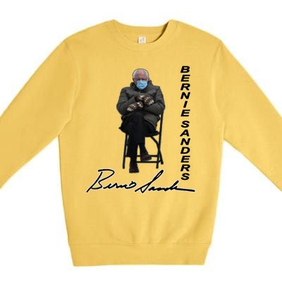 Bernie Sanders Mitten Meme Signature Premium Crewneck Sweatshirt