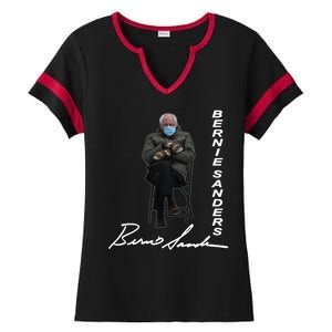 Bernie Sanders Mitten Meme Signature Ladies Halftime Notch Neck Tee