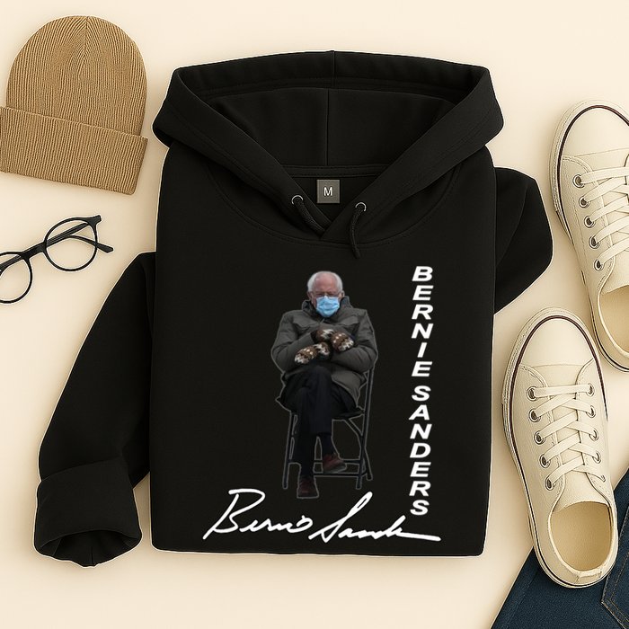 Bernie Sanders Mitten Meme Signature Hoodie