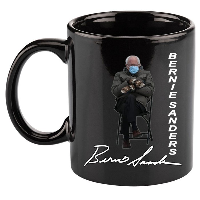 Bernie Sanders Mitten Meme Signature 11oz C Handle Ceramic Mug