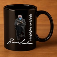 Bernie Sanders Mitten Meme Signature 11oz C Handle Ceramic Mug
