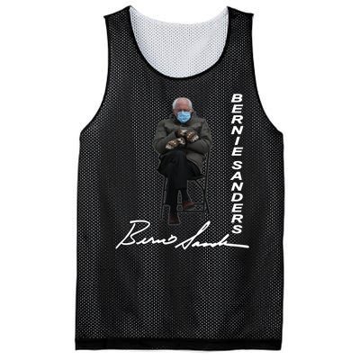 Bernie Sanders Mitten Meme Signature Mesh Reversible Basketball Jersey Tank