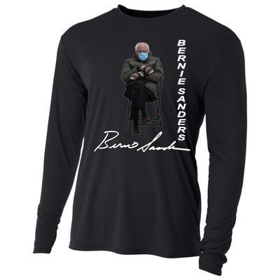 Bernie Sanders Mitten Meme Signature Cooling Performance Long Sleeve Crew