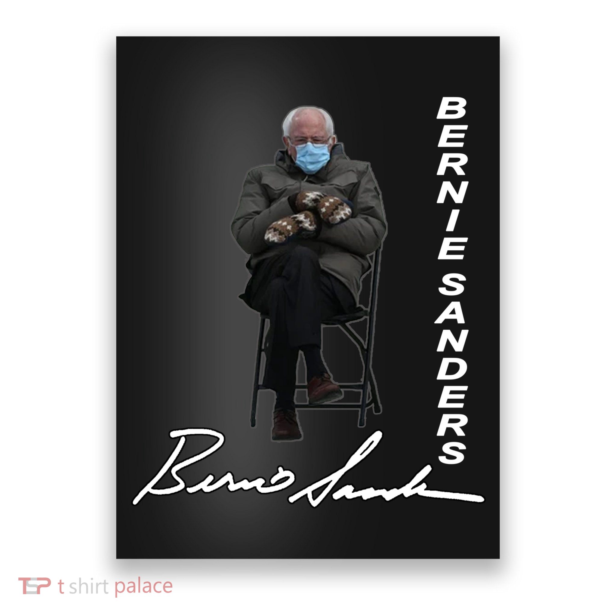 Bernie Sanders Mitten Meme Signature Poster