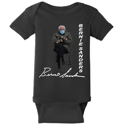 Bernie Sanders Mitten Meme Signature Baby Bodysuit