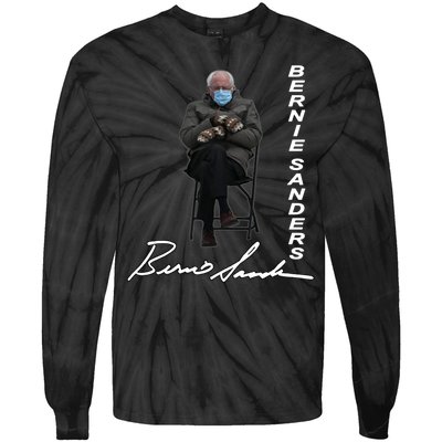 Bernie Sanders Mitten Meme Signature Tie-Dye Long Sleeve Shirt