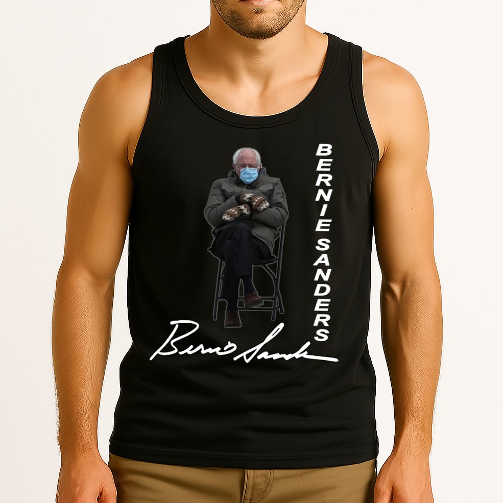 Bernie Sanders Mitten Meme Signature Tank Top