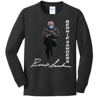 Bernie Sanders Mitten Meme Signature Kids Long Sleeve Shirt