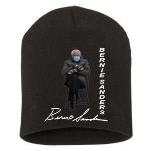 Bernie Sanders Mitten Meme Signature Short Acrylic Beanie