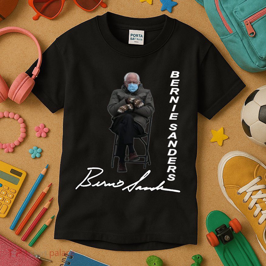 Bernie Sanders Mitten Meme Signature Kids T-Shirt
