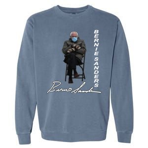 Bernie Sanders Mitten Meme Signature Garment-Dyed Sweatshirt