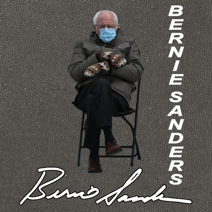 Bernie Sanders Mitten Meme Signature Cotton Canvas Backpack
