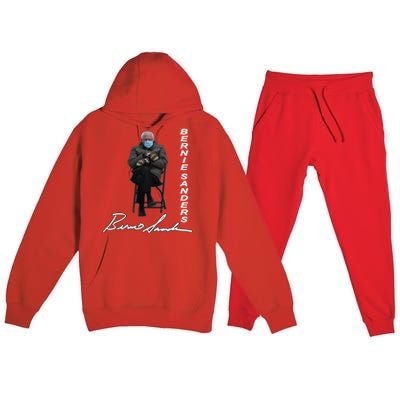 Bernie Sanders Mitten Meme Signature Premium Hooded Sweatsuit Set