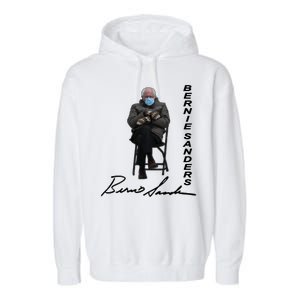 Bernie Sanders Mitten Meme Signature Garment-Dyed Fleece Hoodie