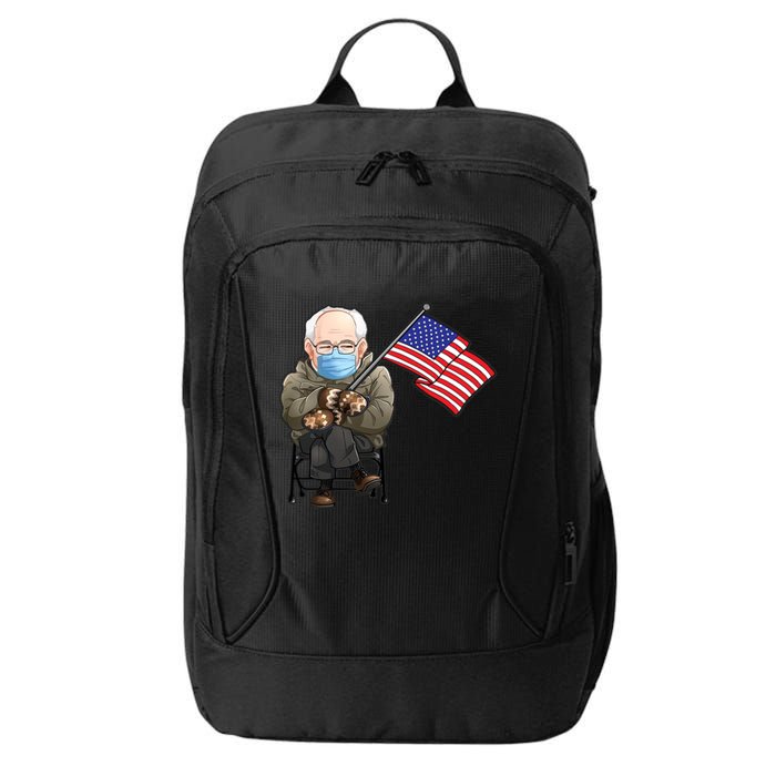 Bernie Sanders Mitten Meme USA Flag City Backpack