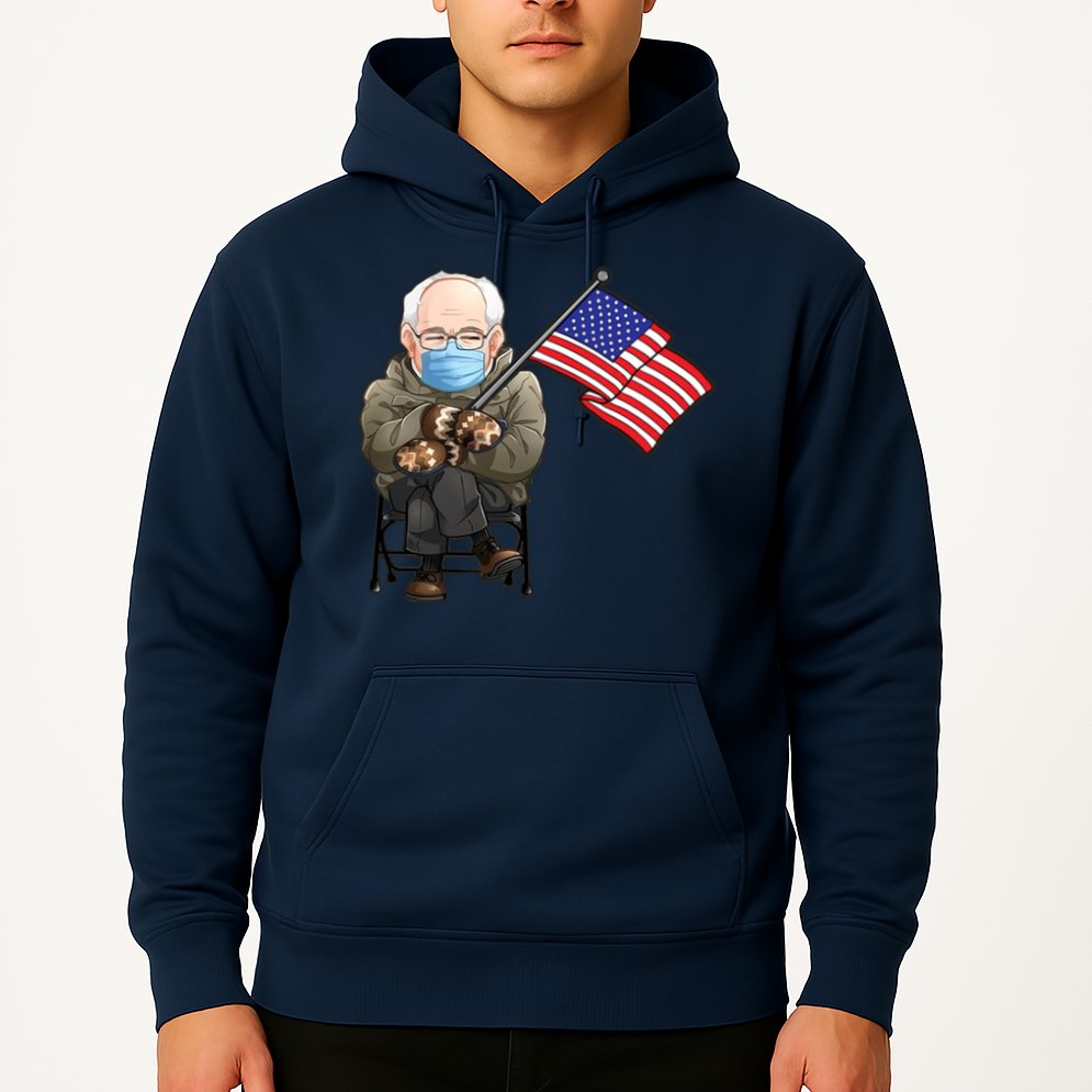 Bernie Sanders Mitten Meme USA Flag Hoodie
