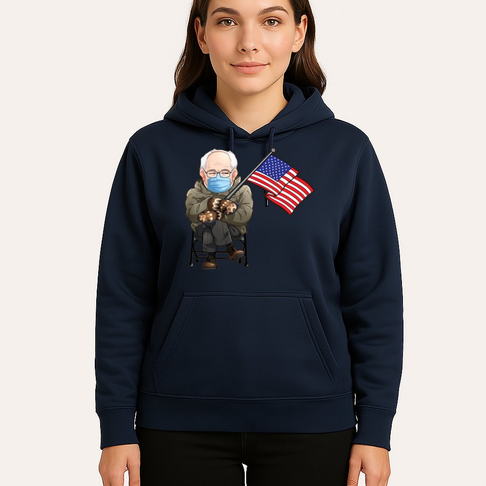 Bernie Sanders Mitten Meme USA Flag Hoodie