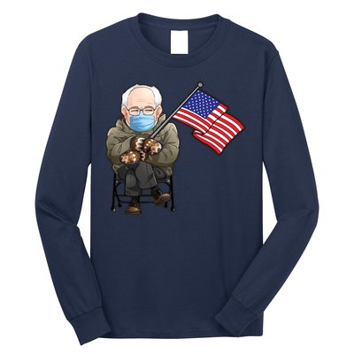 Bernie Sanders Mitten Meme USA Flag Long Sleeve Shirt