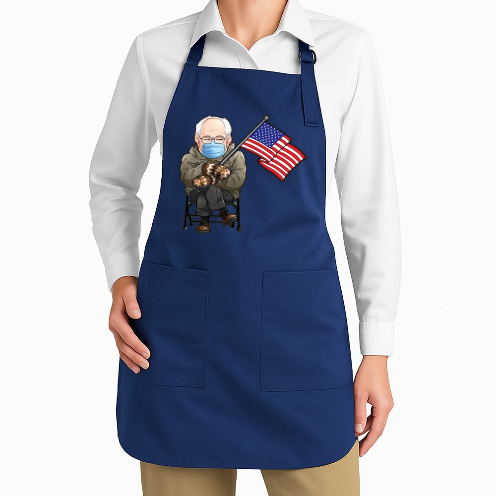 Bernie Sanders Mitten Meme USA Flag Apron