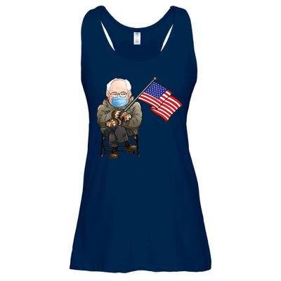 Bernie Sanders Mitten Meme USA Flag Ladies Essential Flowy Tank