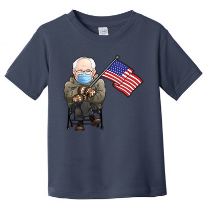 Bernie Sanders Mitten Meme USA Flag Toddler T-Shirt