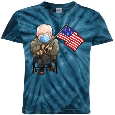 Bernie Sanders Mitten Meme USA Flag Kids Tie-Dye T-Shirt