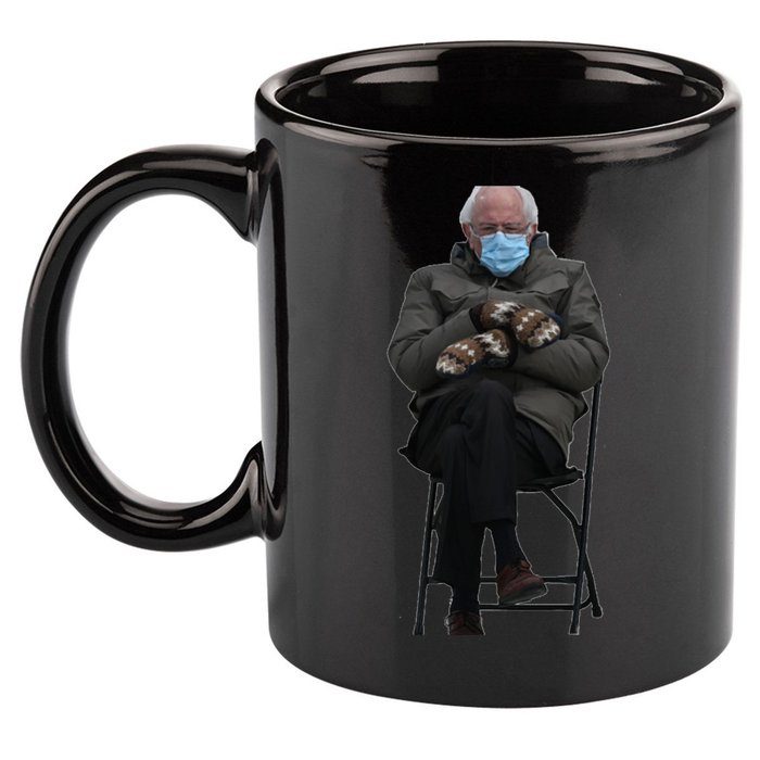 Bernie Sanders Mittens Sitting Inauguration 11oz C Handle Ceramic Mug