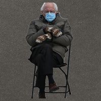 Bernie Sanders Mittens Sitting Inauguration Cotton Canvas Backpack