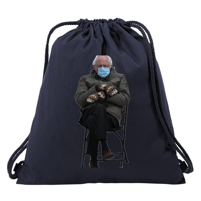 Bernie Sanders Mittens Sitting Inauguration Drawstring Bag
