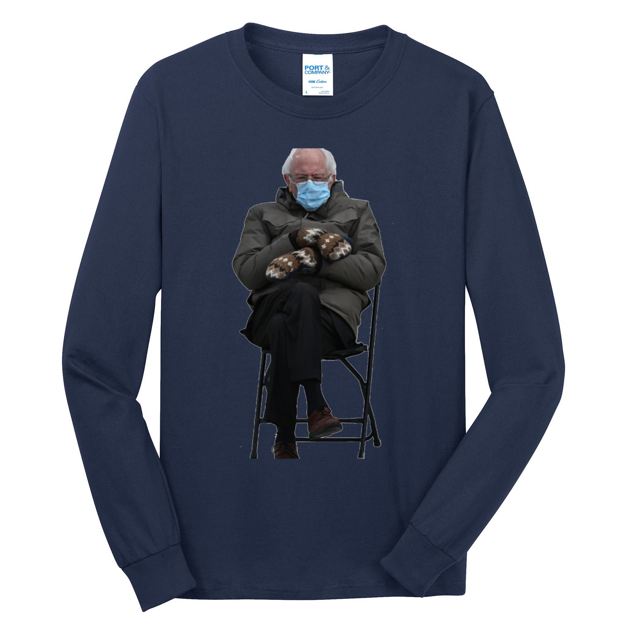 Bernie Sanders Mittens Sitting Inauguration Tall Long Sleeve T-Shirt